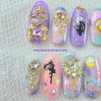 Sailor Moon Magical Girl Style Iridescent Charm Nails